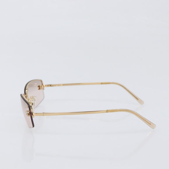 CHANEL Sunglasses metal Gold CC Auth yk20749M