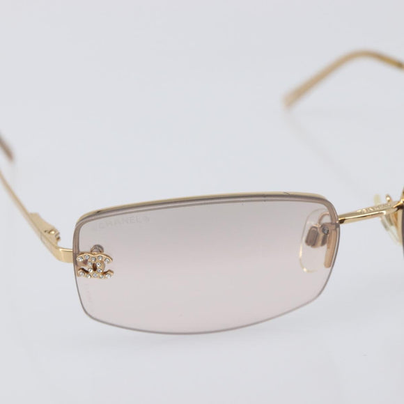 CHANEL Sunglasses metal Gold CC Auth yk20749M