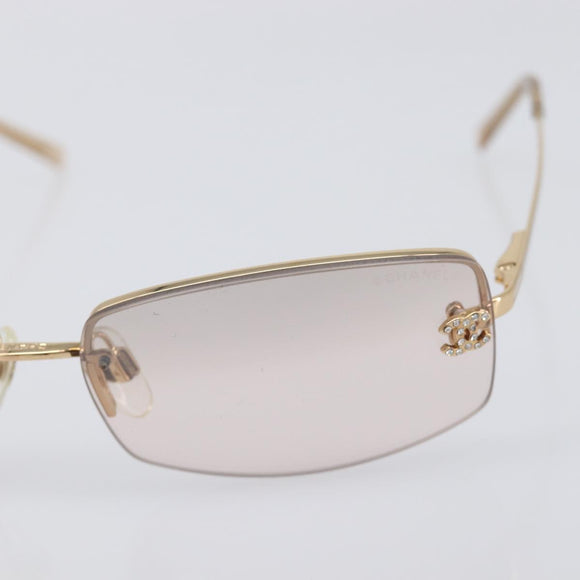 CHANEL Sunglasses metal Gold CC Auth yk20749M
