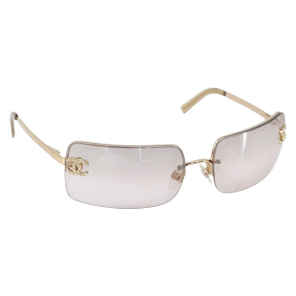 CHANEL Sunglasses metal Gold CC Auth yk20750M