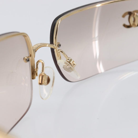 CHANEL Sunglasses metal Gold CC Auth yk20750M