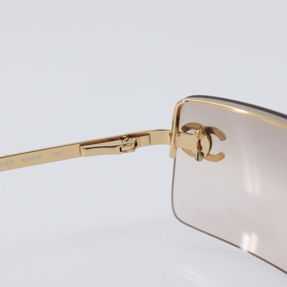 CHANEL Sunglasses metal Gold CC Auth yk20750M