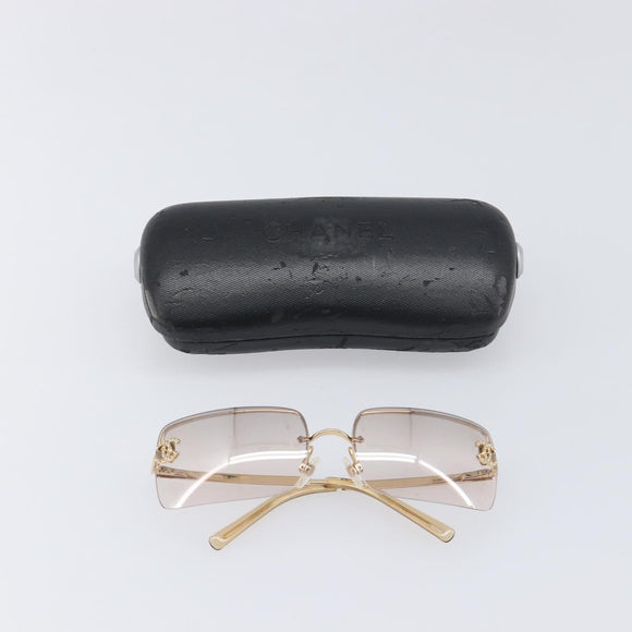CHANEL Sunglasses metal Gold CC Auth yk20750M