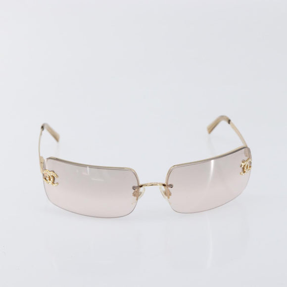 CHANEL Sunglasses metal Gold CC Auth yk20750M