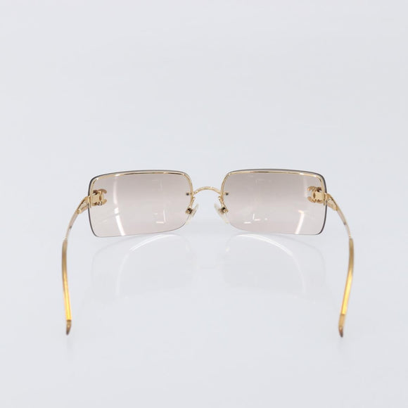CHANEL Sunglasses metal Gold CC Auth yk20750M