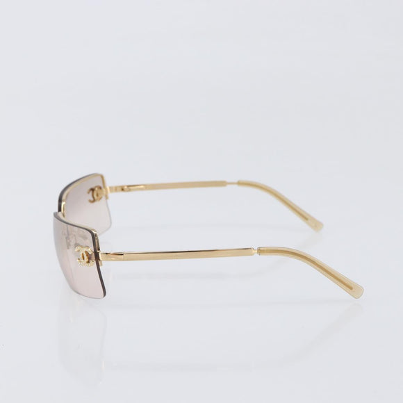 CHANEL Sunglasses metal Gold CC Auth yk20750M
