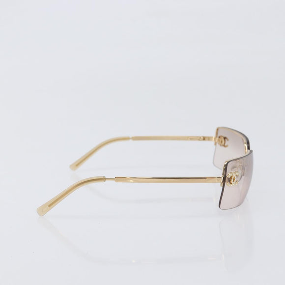 CHANEL Sunglasses metal Gold CC Auth yk20750M