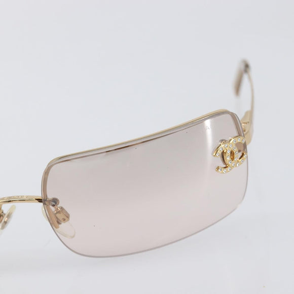 CHANEL Sunglasses metal Gold CC Auth yk20750M