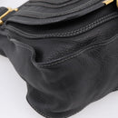 Chloe Marcie Hand Bag Leather 2way Black Gold Auth yk20751V-13