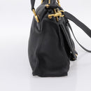 Chloe Marcie Hand Bag Leather 2way Black Gold Auth yk20751V-4