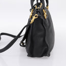 Chloe Marcie Hand Bag Leather 2way Black Gold Auth yk20751V-5