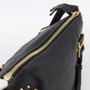 Chloe Marcie Hand Bag Leather 2way Black Gold Auth yk20751V-6