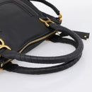Chloe Marcie Hand Bag Leather 2way Black Gold Auth yk20751V-7