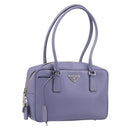 PRADA Hand Bag Saffiano leather Purple Silver Auth yk20752A-1