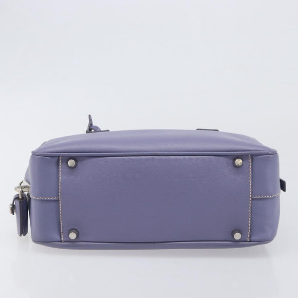 PRADA Hand Bag Saffiano leather Purple Silver Auth yk20752A