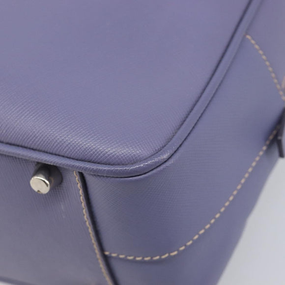 PRADA Hand Bag Saffiano leather Purple Silver Auth yk20752A