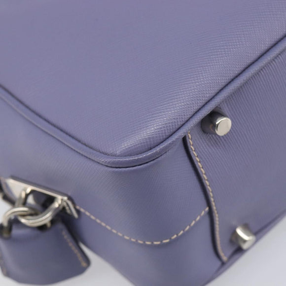 PRADA Hand Bag Saffiano leather Purple Silver Auth yk20752A
