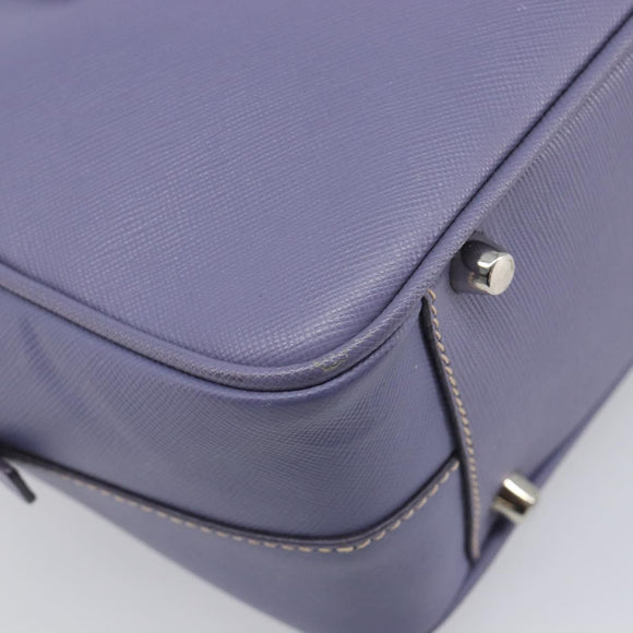PRADA Hand Bag Saffiano leather Purple Silver Auth yk20752A