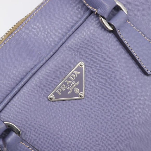 PRADA Hand Bag Saffiano leather Purple Silver Auth yk20752A