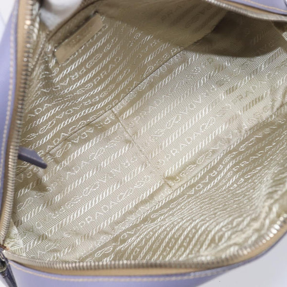 PRADA Hand Bag Saffiano leather Purple Silver Auth yk20752A