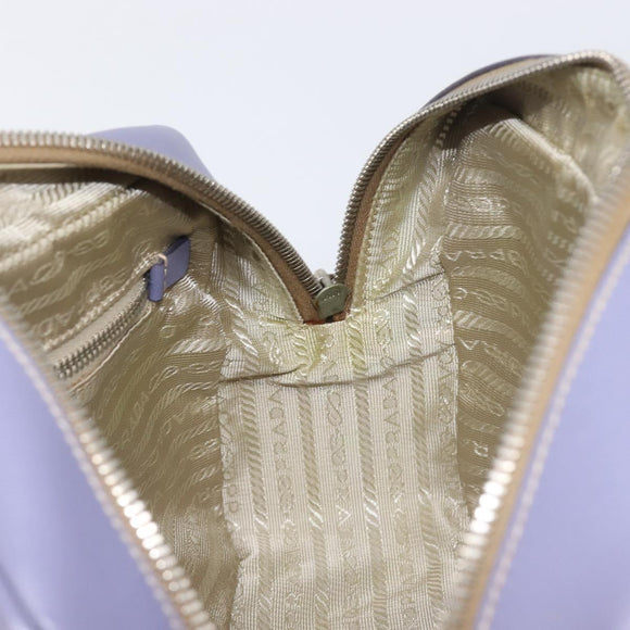 PRADA Hand Bag Saffiano leather Purple Silver Auth yk20752A