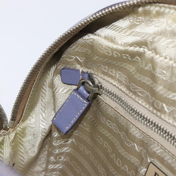 PRADA Hand Bag Saffiano leather Purple Silver Auth yk20752A