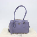 PRADA Hand Bag Saffiano leather Purple Silver Auth yk20752A-12