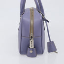 PRADA Hand Bag Saffiano leather Purple Silver Auth yk20752A-4