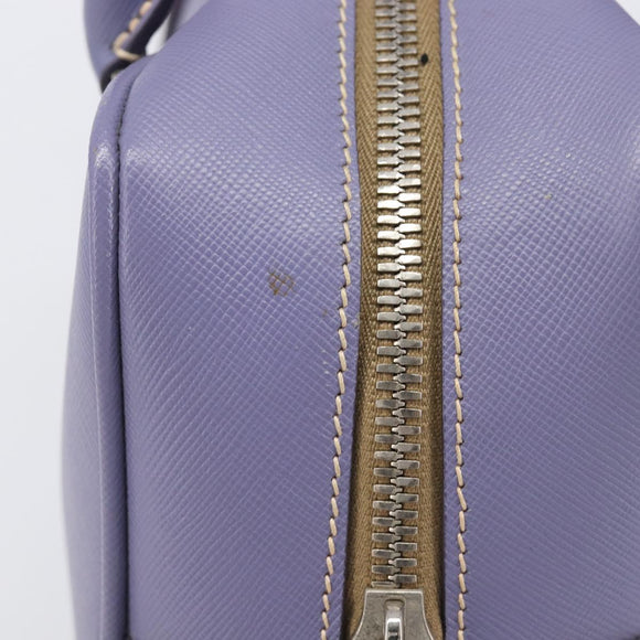 PRADA Hand Bag Saffiano leather Purple Silver Auth yk20752A
