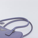 PRADA Hand Bag Saffiano leather Purple Silver Auth yk20752A-15