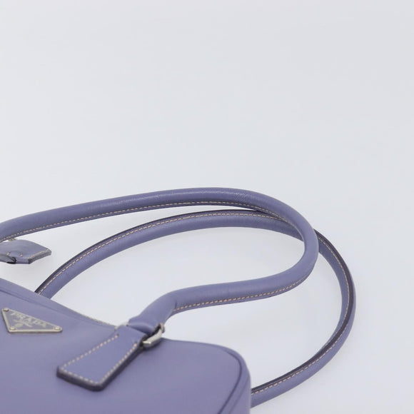 PRADA Hand Bag Saffiano leather Purple Silver Auth yk20752A