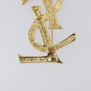 SAINT LAURENT Cassandra Brooch metal Gold Auth yk20754M-10