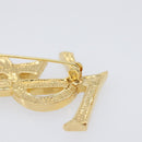 SAINT LAURENT Cassandra Brooch metal Gold Auth yk20754M-12