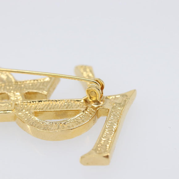 SAINT LAURENT Cassandra Brooch metal Gold Auth yk20754M