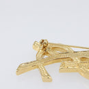 SAINT LAURENT Cassandra Brooch metal Gold Auth yk20754M-13
