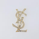 SAINT LAURENT Cassandra Brooch metal Gold Auth yk20754M-2