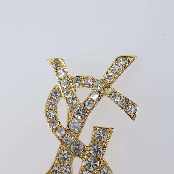 SAINT LAURENT Cassandra Brooch metal Gold Auth yk20754M