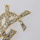 SAINT LAURENT Cassandra Brooch metal Gold Auth yk20754M-4