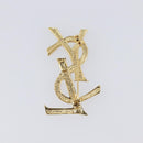 SAINT LAURENT Cassandra Brooch metal Gold Auth yk20754M-7