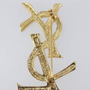 SAINT LAURENT Cassandra Brooch metal Gold Auth yk20754M-9
