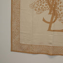 SAINT LAURENT Animal Pattern Stole Wool Beige Auth yk20756-8