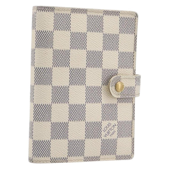 LOUIS VUITTON Damier Azur Agenda PM Day Planner Cover R20706 LV Auth yk20758A