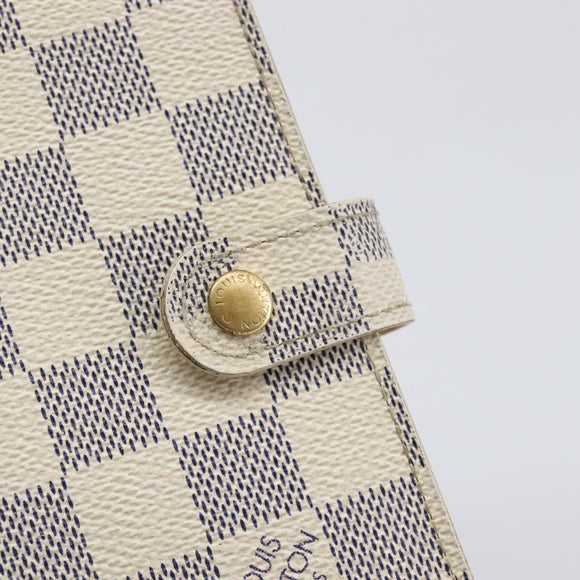 LOUIS VUITTON Damier Azur Agenda PM Day Planner Cover R20706 LV Auth yk20758A