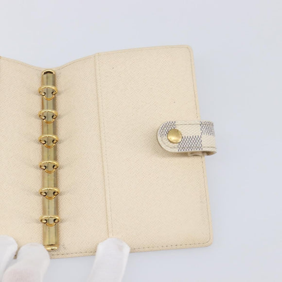 LOUIS VUITTON Damier Azur Agenda PM Day Planner Cover R20706 LV Auth yk20758A