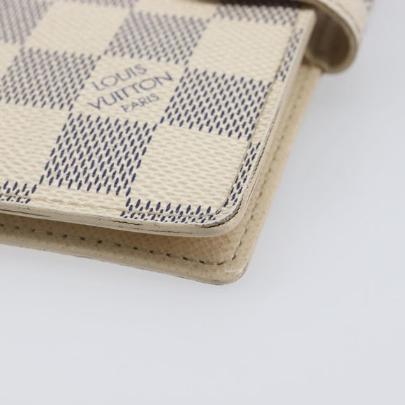 LOUIS VUITTON Damier Azur Agenda PM Day Planner Cover R20706 LV Auth yk20758A