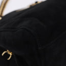 PRADA Chain Shoulder Bag Suede Black Gold Auth yk20760V-14
