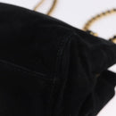 PRADA Chain Shoulder Bag Suede Black Gold Auth yk20760V-15
