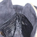 PRADA Chain Shoulder Bag Suede Black Gold Auth yk20760V-19