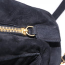 PRADA Chain Shoulder Bag Suede Black Gold Auth yk20760V-24
