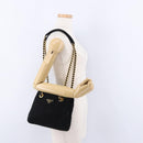 PRADA Chain Shoulder Bag Suede Black Gold Auth yk20760V-28